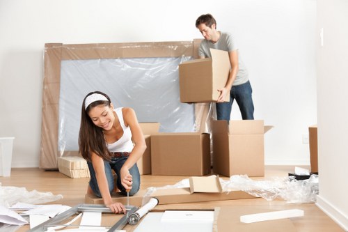 Boxes and furniture loaded for an urgent local removals job