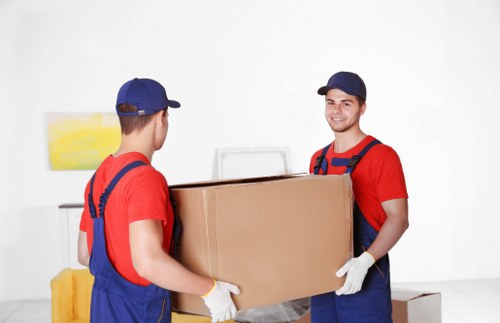 Office removals team planning a business move in West Kensington