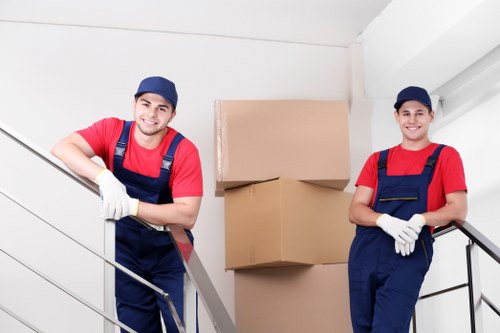 Man and van team preparing items safely before a move