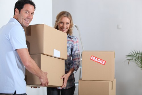 Moving furniture from a West Kensington flat with stair access